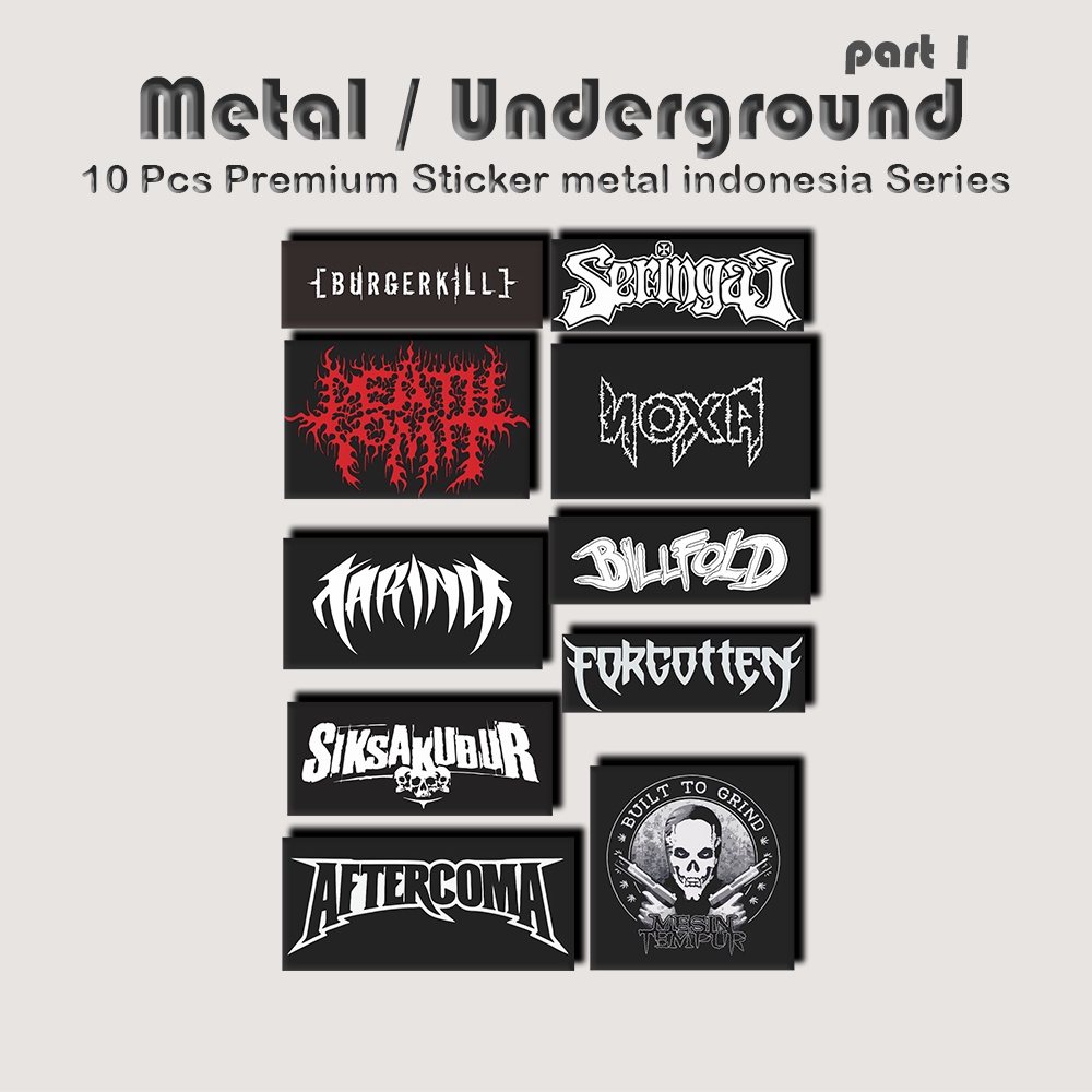 Promo Sticker Stiker Pack Band Indie Metal Underground Indonesia Anti Air (Burgerkill, Seringai, Dea