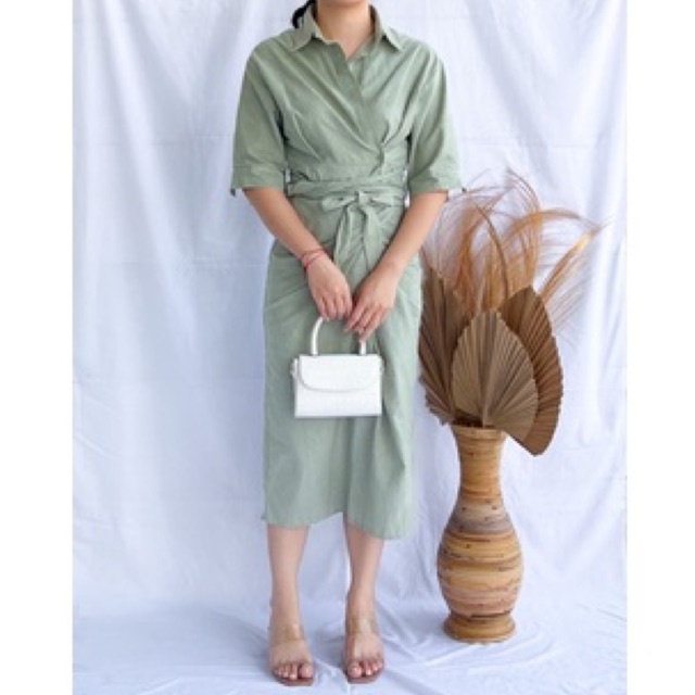 EMMELINE DRESS - OFFICE WEAR OUTFIT LOOK / DRESS CASUAL RAPI KERJA / DRESS BUMIL BUSUI HIJAB / DRESS