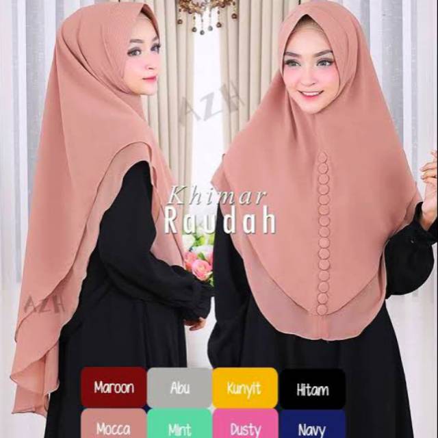 ORI ALLIA HIJAB KHIMAR CERUTI RAUDAH KANCING PREMIUM ORIGINAL ALIA AULIA AWLIYA HIJAB JILBAB CERUTY 