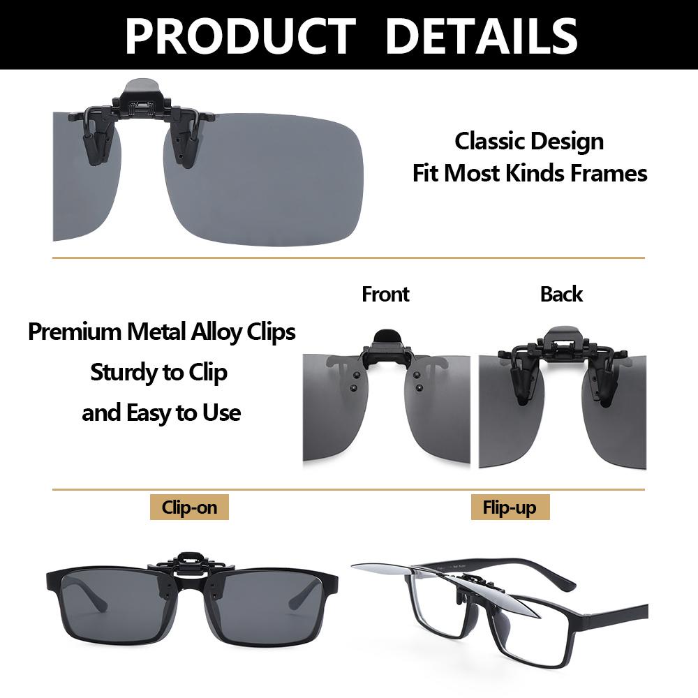 Suyo Clip-on Sunglasses Fashion Untuk Kacamata Resep UV400 Night Vision Glasses