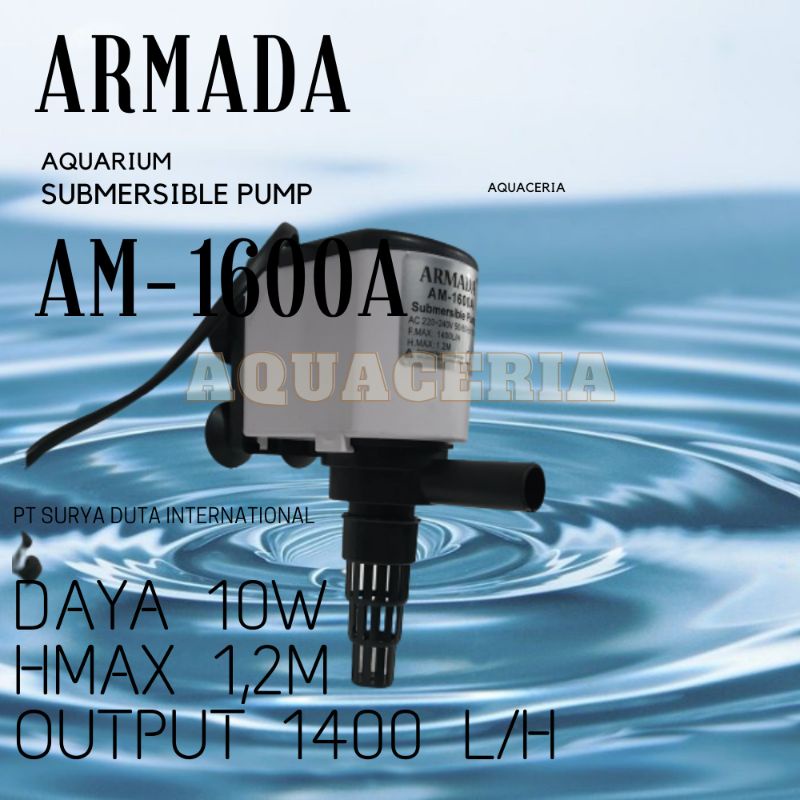 Mesin Pompa Celup Aquarium ARMADA AM 1600 A Powerhead Aquarium 50-80Cm