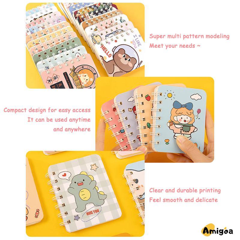 A7 Rollover Coil Buku Mahasiswa Saku Buku Kecil Mini Notebook Diary Portable Office Notepad - AG2