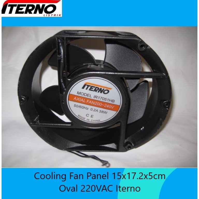 Cooling Fan Panel 15cm AC220V 15x17.2x5cm 6in Oval 220VAC Iterno