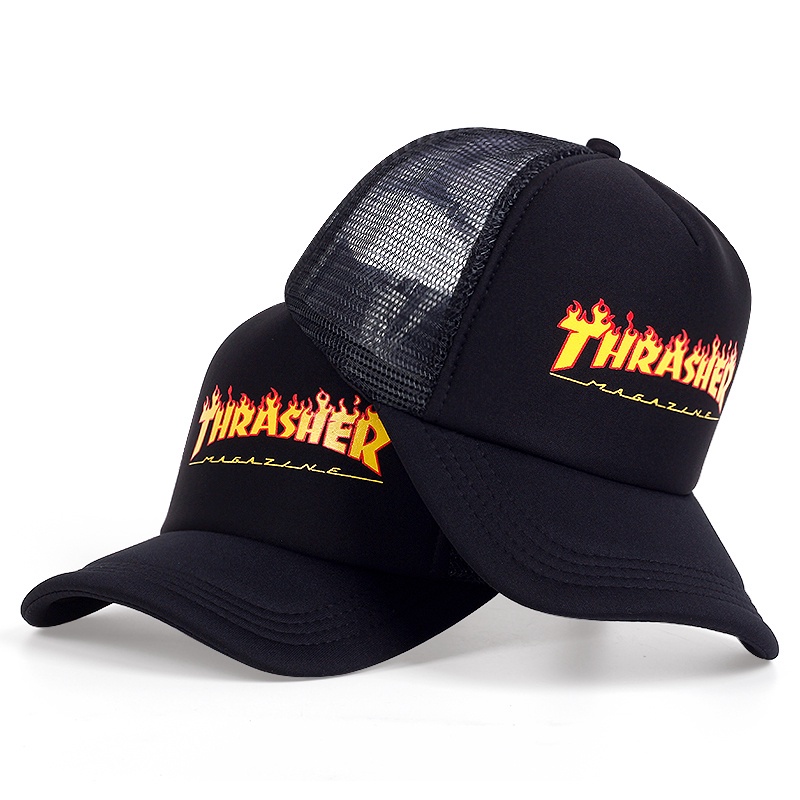 Thrasher Topi Baseball Bahan Katun Gaya Korea