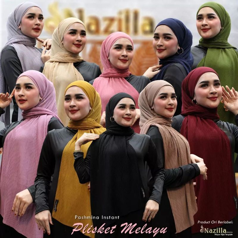 Hijab Pasmina Tali Iner Plisket - Kerudung Jilbab Plisket Iner Tali Model Terbaru Bisa COD