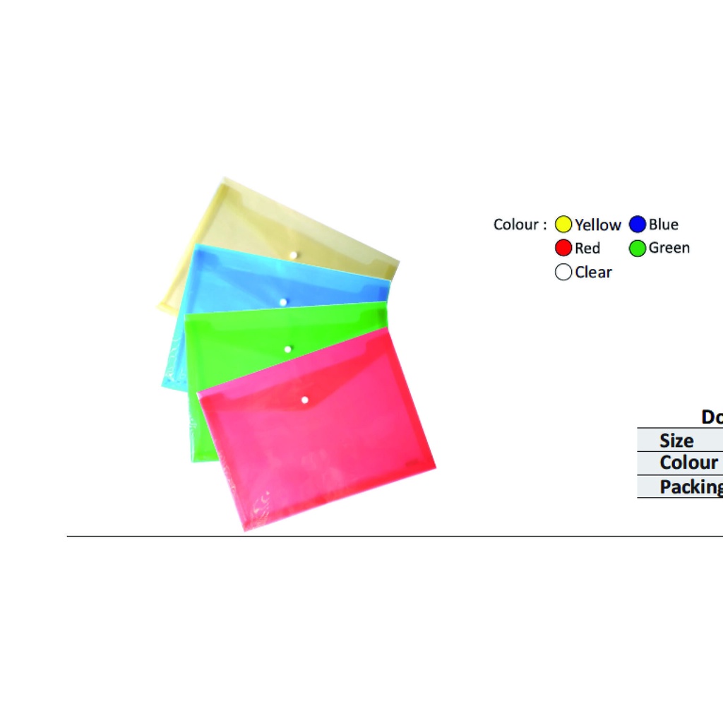 

Map Kancing Transparan / Document Bag ukuran F4