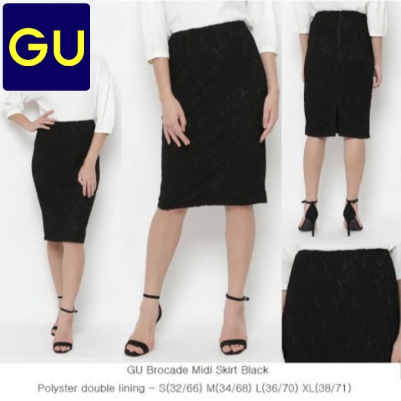 Black Lace Skirt / Rok Brokat Hitam - Size S
