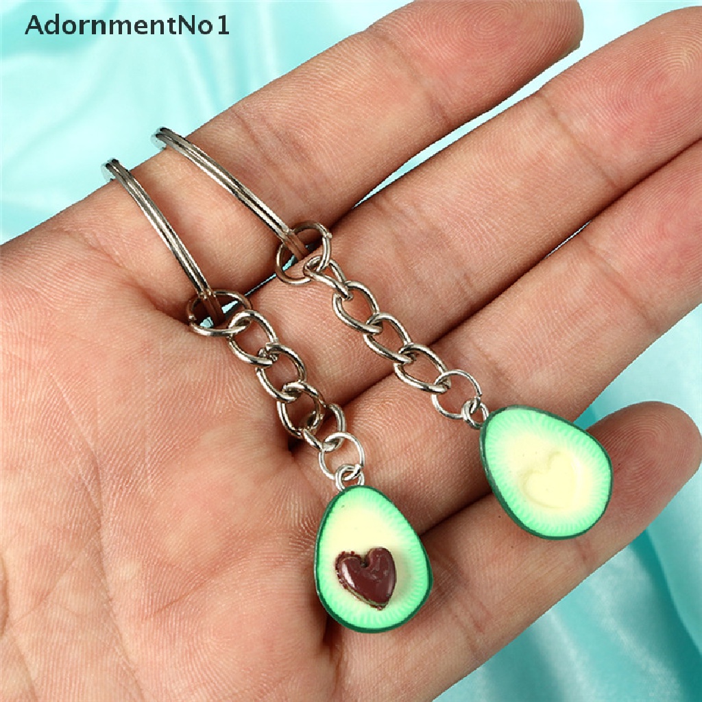 (AdornmentNo1) Gantungan Kunci Bentuk Alpukat Bahan Polymer Clay Handmade Untuk Hadiah