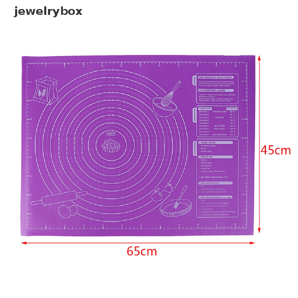 Alas Adonan Kue Bahan Silikon Anti Lengket Ukuran 45x60cm Dengan Skala
