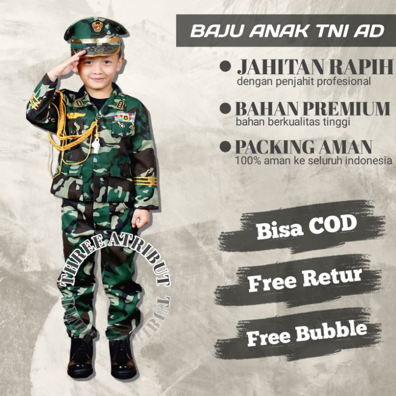 Jual BAJU TNI AD ANAK SERAGAM PROFESI TK KARNAVAL TENTARA INDONESIA ...