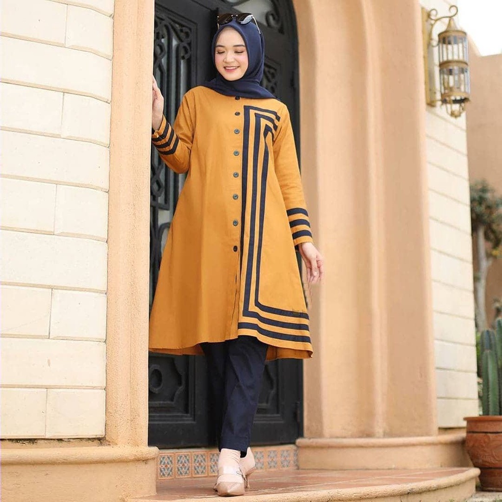 ALYA TUNIK Bahan TOYOBO DAPAT ATASAN / TUNIK ( TIDAK TERMASUK HIJAB ) Fashion Muslimah Tunik Wanita 