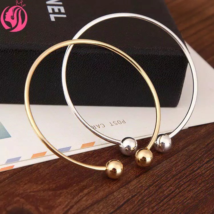 Gelang Bangle Model Terbuka Gaya Korea Dua Warna untuk Wanita