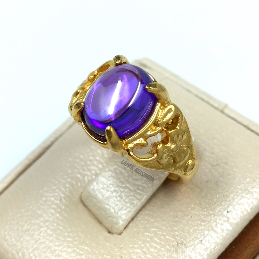 [Bayar di Tempat] CINCIN PRIA WANITA BATU KECUBUNG AMETHYST