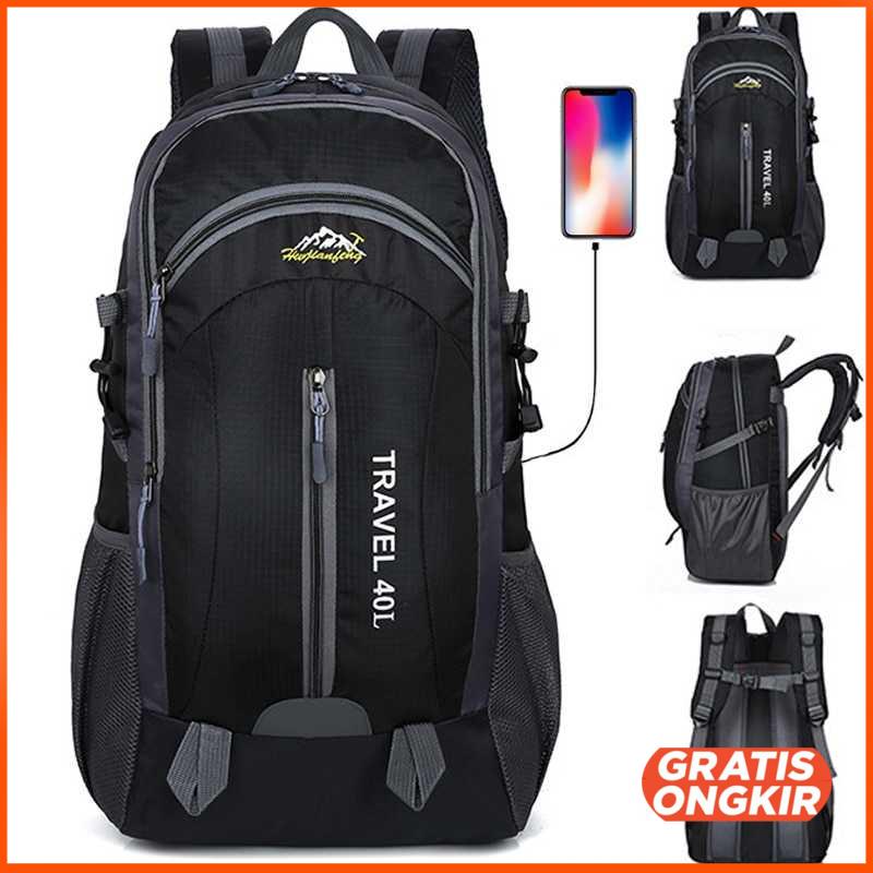 Tas Gunung Travel Waterproof 40L USB Charger Port - ST31