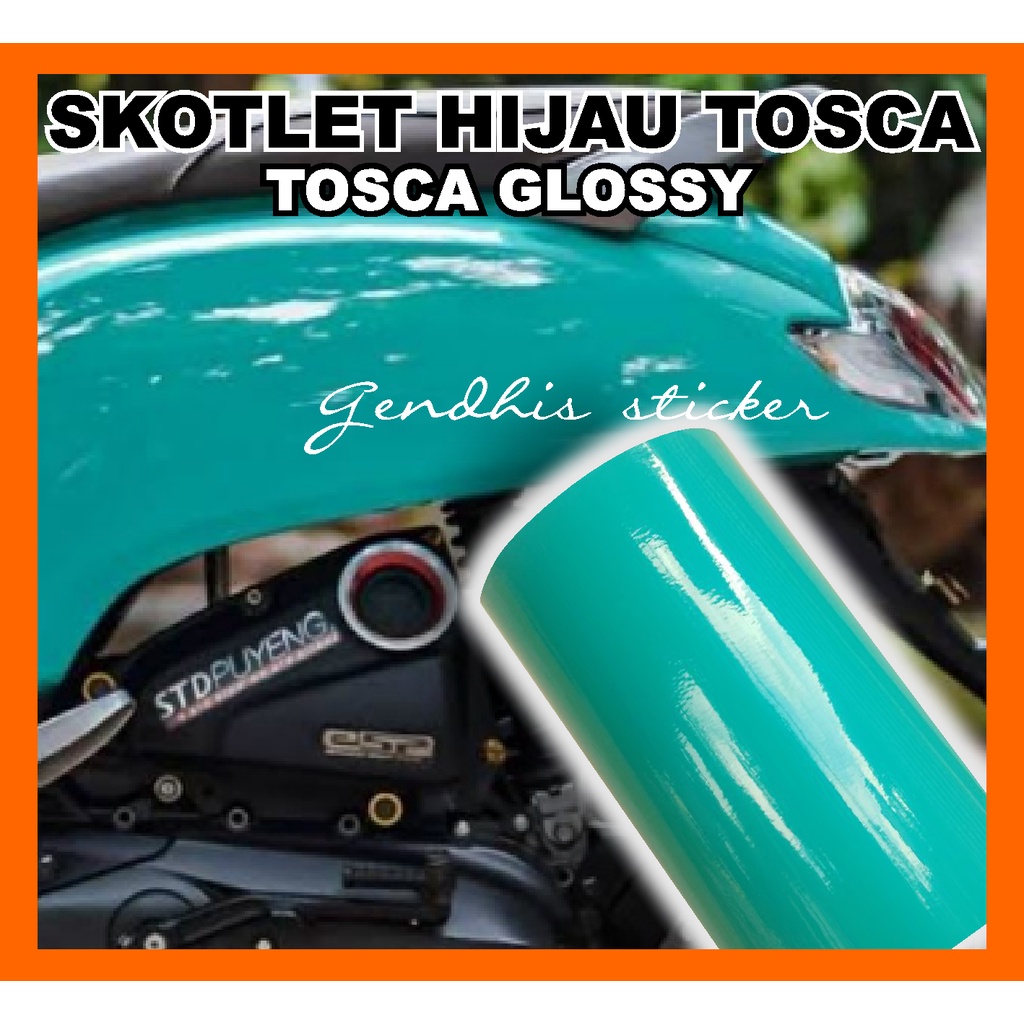 Skotlet hijau tosca glossy mengkilap