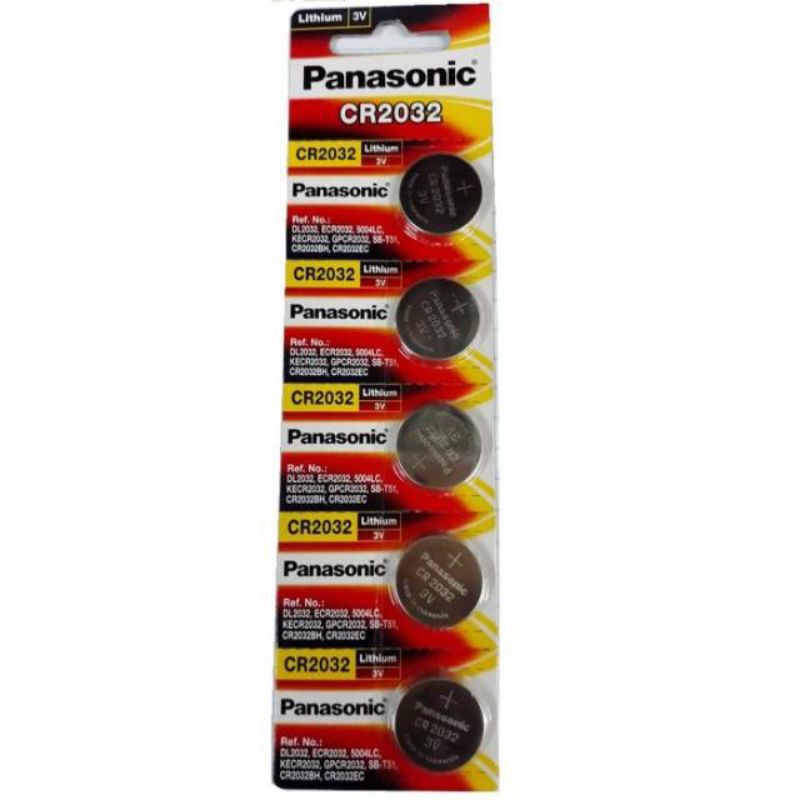 1 pak isi 5pcs Baterai Panasonic CR2032 Batere Kancing 3V yg no