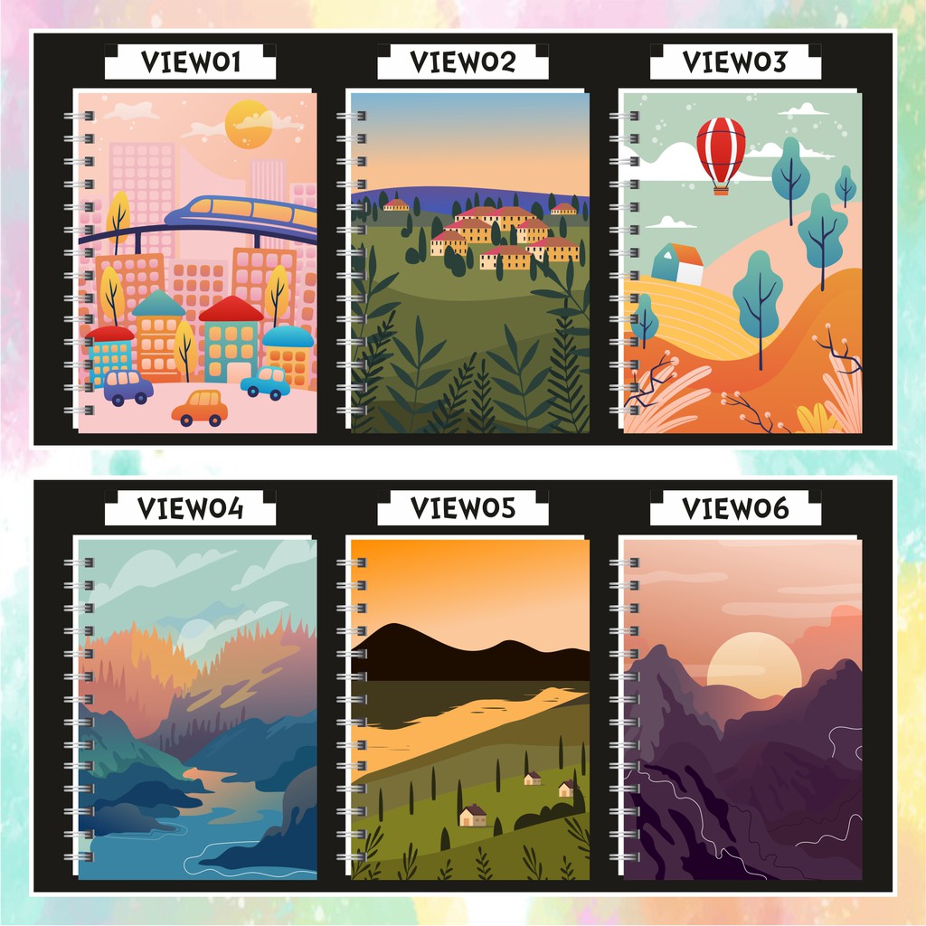 

Notebook / Ring Note Pemandangan Spiral A5 Lucu Murah Unik