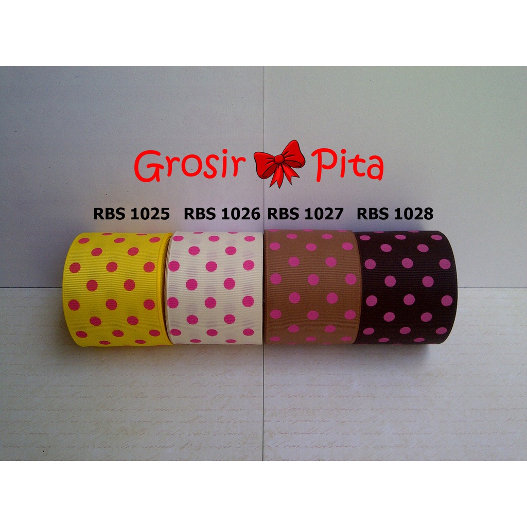 

(25 yard) Pita Grosgrain Motif Polkadot RBS 1025,1026,1027,1028 | Toko Bahan Craft | Grosir Pita