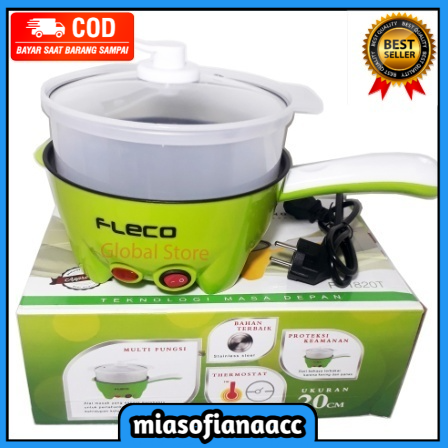 (COD) Panci Elektrik Fry Pan Multifungsi Fleco F 1820T Mug Serbaguna