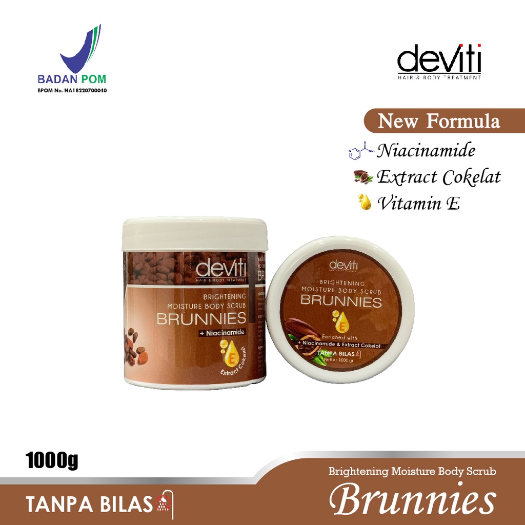 Deviti Moisture Body Scrub Brunnies Merileksasi dan Melembabkan Kulit