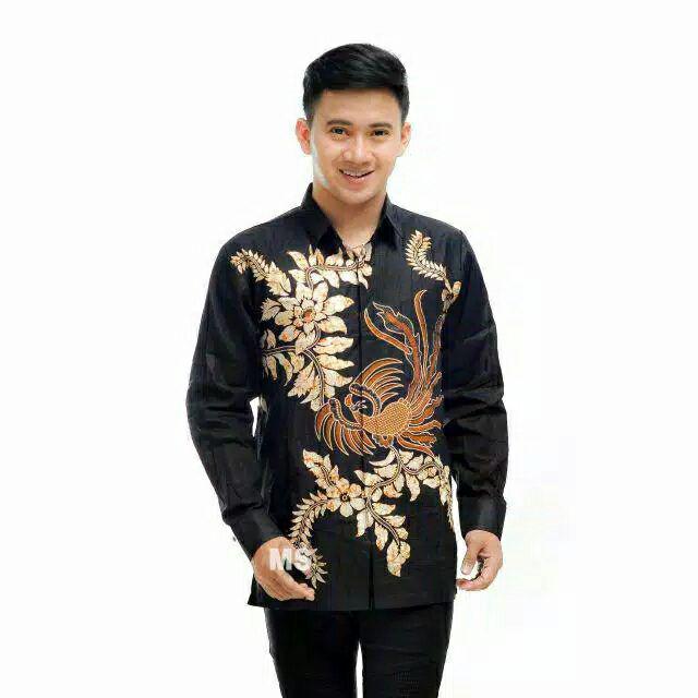 Kemeja Batik Pria Lengan Panjang  Size M L Xl Xxl Bswart Batik  Hrb026