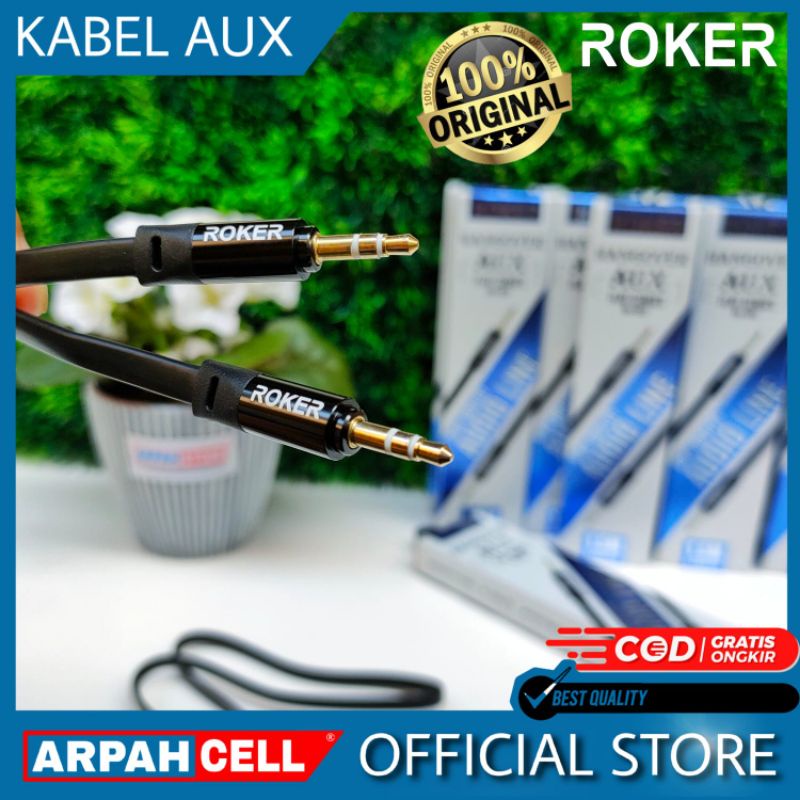 Kabel ROKER Aux Audio Mobil Speaker Jack Panjang Original