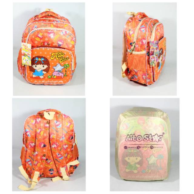 Alto Star 41677S Tas Ransel Anak Sekolah SD Perempuan + Raincover