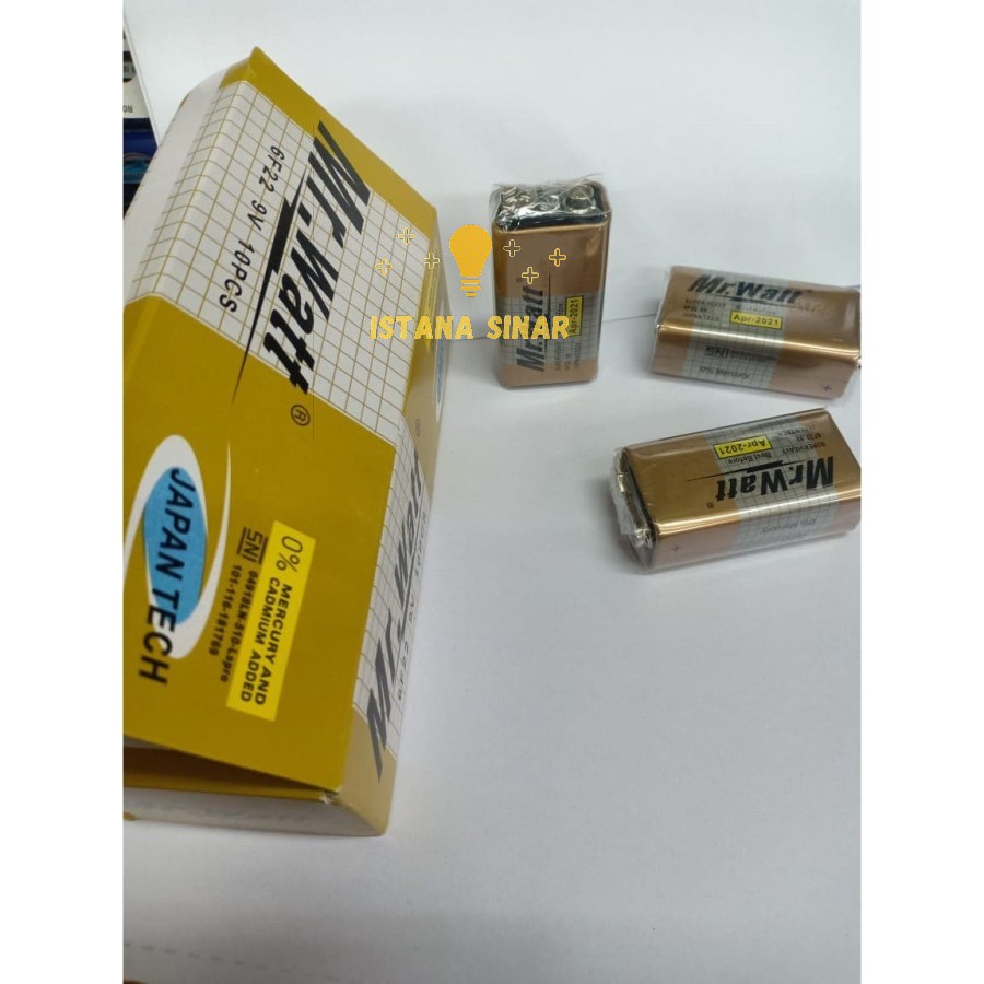 Baterai Battery MR WATT Kotak 9v 9volt 9 volt Batre Kotak MURAH