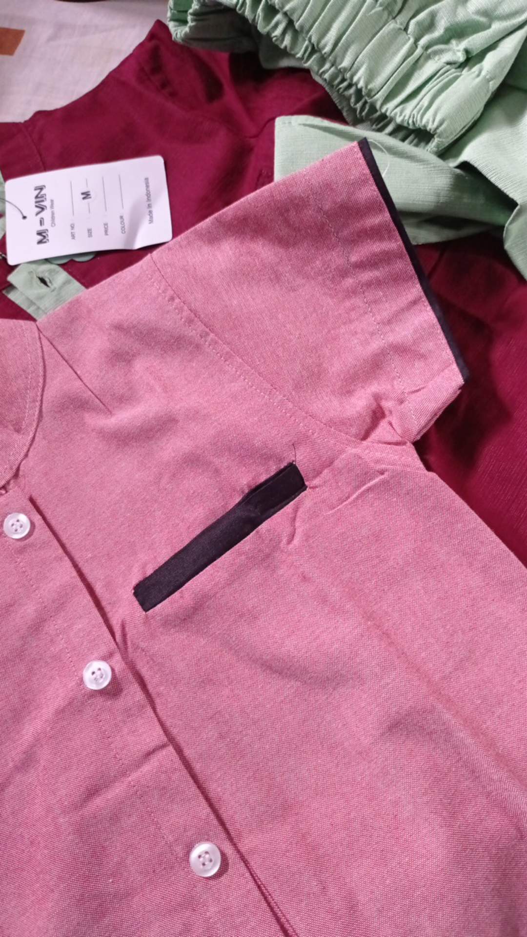 Kemeja Anak Oxford - Kemeja Lengan Panjang - Kemeja Polos Anak  1-9tahun Mvin