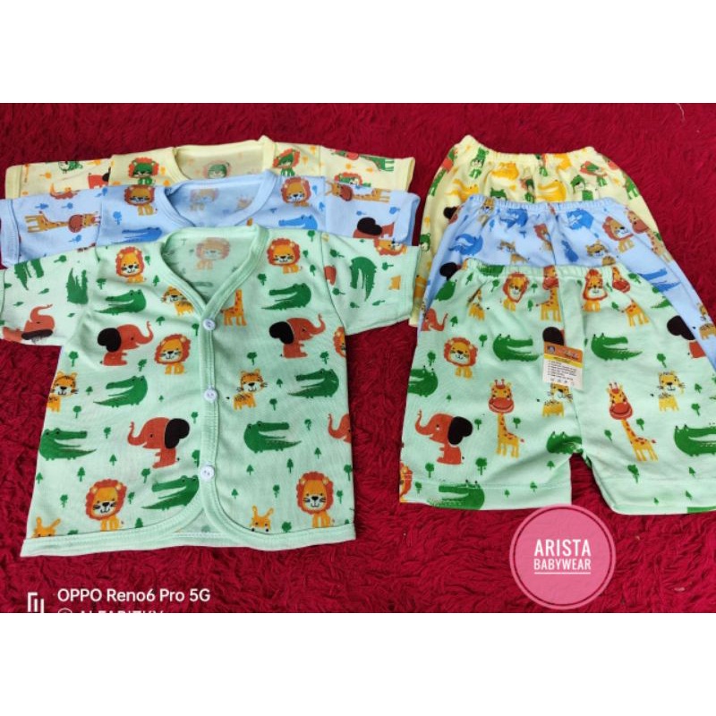 ARISTA BABY - PAKET HEMAT ISI 18PCS/9STEL BAJU+CELANA BAYI, MOTIF ANIMAL