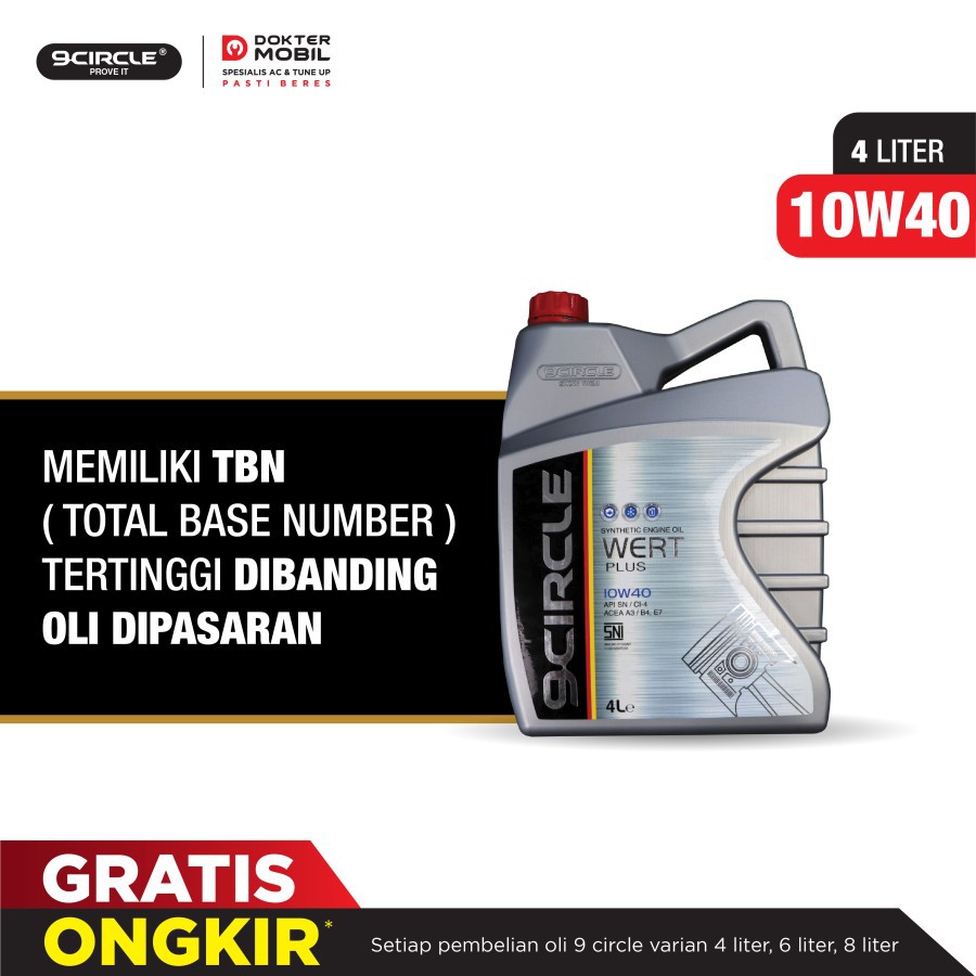 Oli Mobil Terbaik 9 Circle - 10W 40 Synthetic Engine Oil Wert Plus 4L