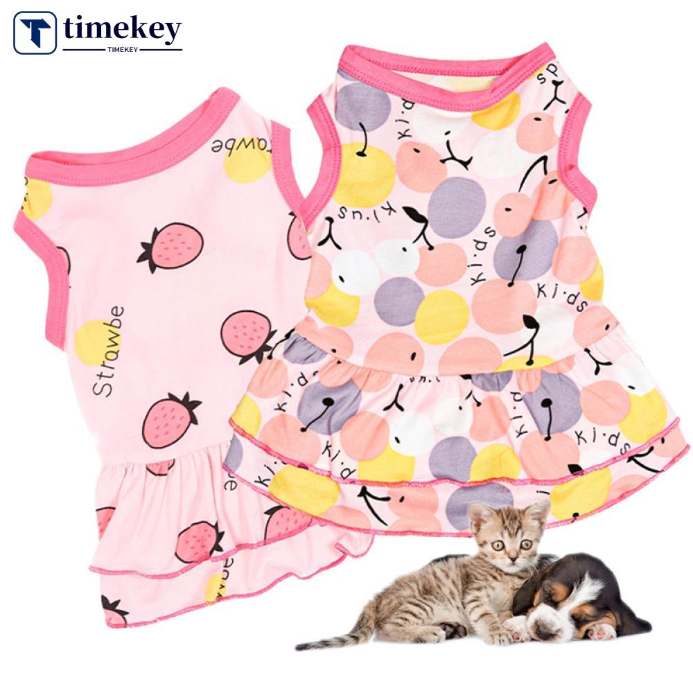 Timekey Dress Princess Anjing / Kucing Peliharaan Bahan Lembut Nyaman Elastis Ukuran XS-XL R6X5