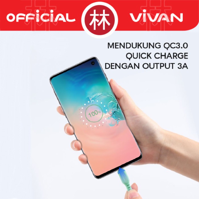Vivan VSC100 Data Cable Type-C Quick Charge 3A 1m