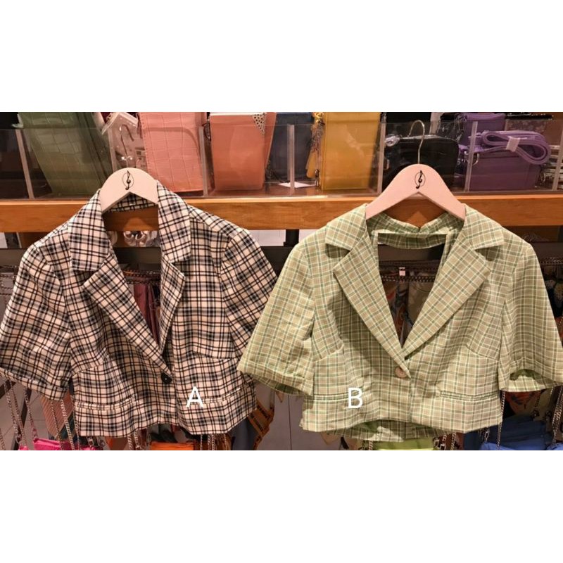 Blazer Lengan Pendek Stradivarius Original Outer