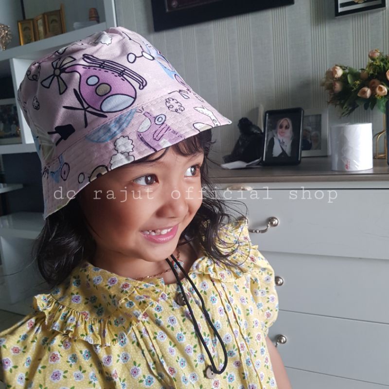 bucket hat anak , topi anak tali