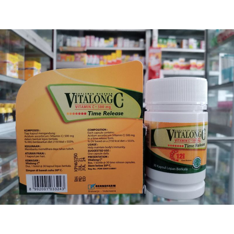 Vitalong C Box 30 kapsul | Vitamin C 500mg