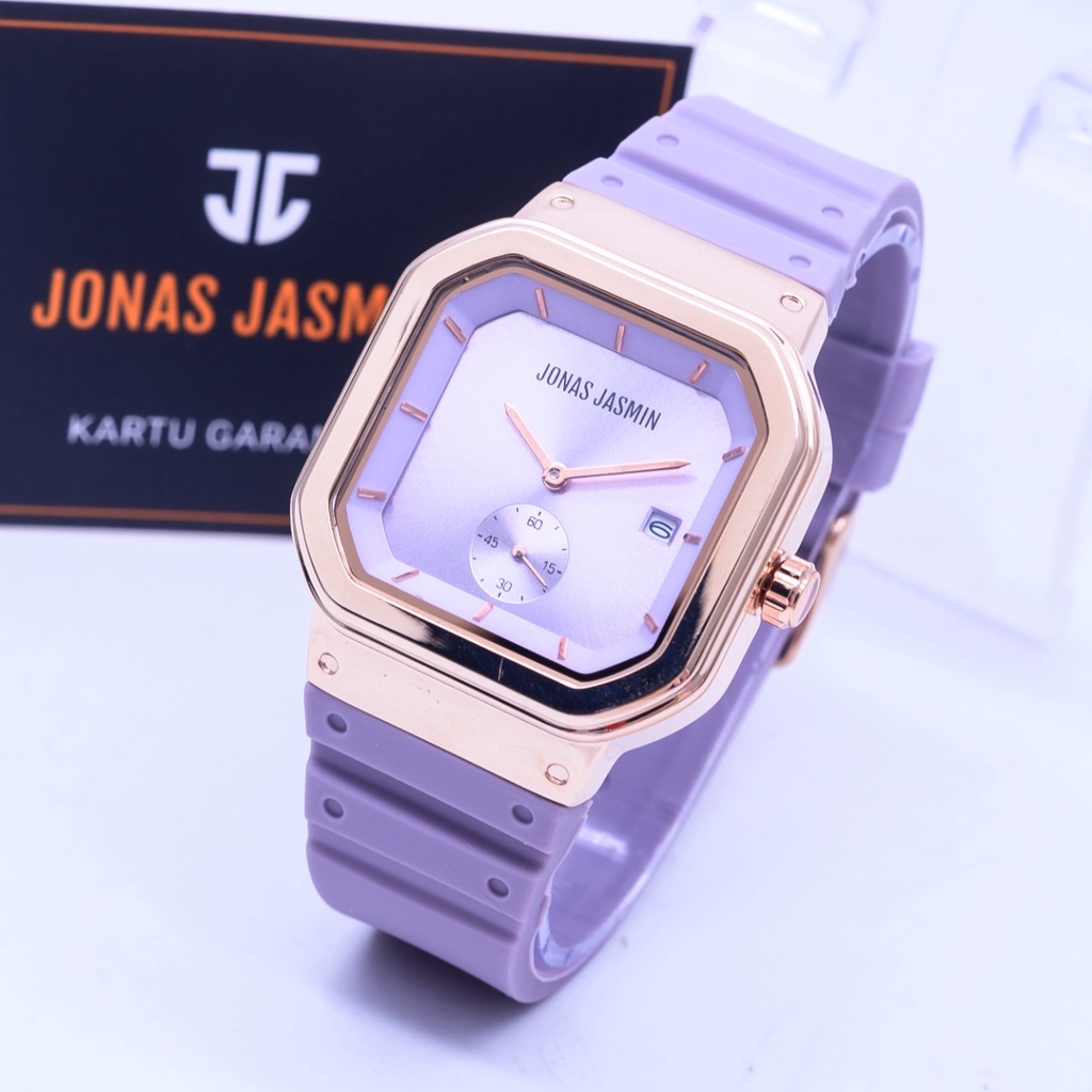 BEST SELLER JAM TANGAN WANITA JONAS JASMIN R90 TALI RUBBER DETIK BAWAH AKTIF FREE BOX BATERAI CADANGAN || JAM TANGAN FASHION WANITA JAM TANGAN CEWEK MURAH JONAS