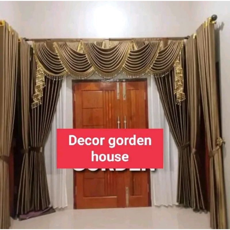 gorden jendela pintu/ poni gelombang gorden costum/gorden 1 set/hordeng mewah gorden ruang tamu