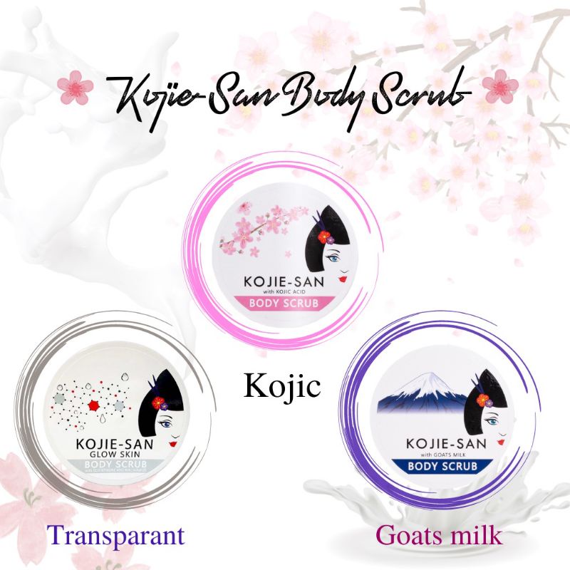 KOJIE SAN BODY SCRUB GOAT MILK/KOJIC/GLOW 250GR [𝗕𝗣𝗢𝗠]