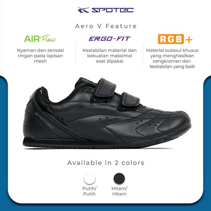 SPOTEC Sepatu Children Aero Velcro JR Hitam - Hitam