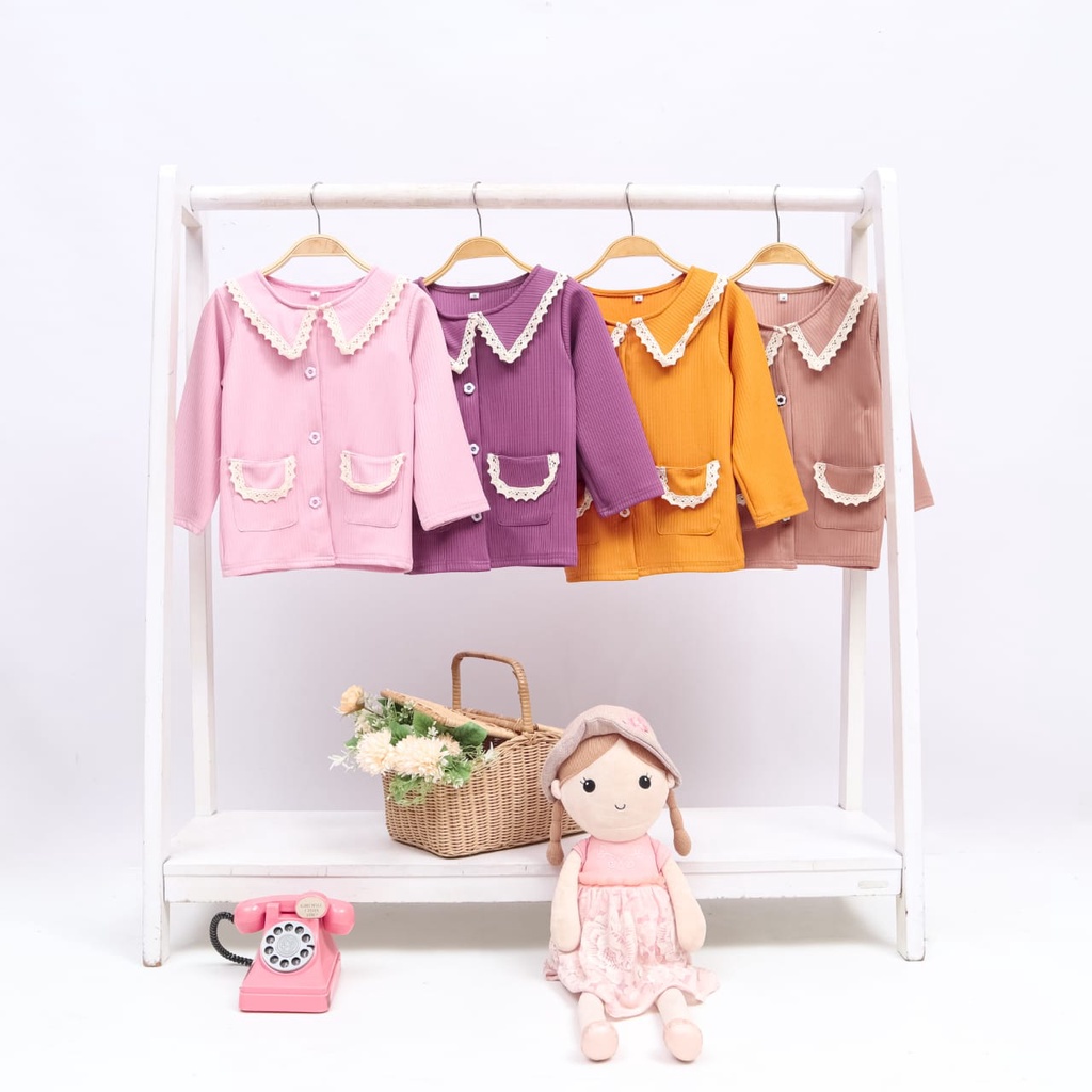 ATASAN ANAK PEREMPUAN OLIVIA CARDI 2-4 Tahun Cardigan Anak