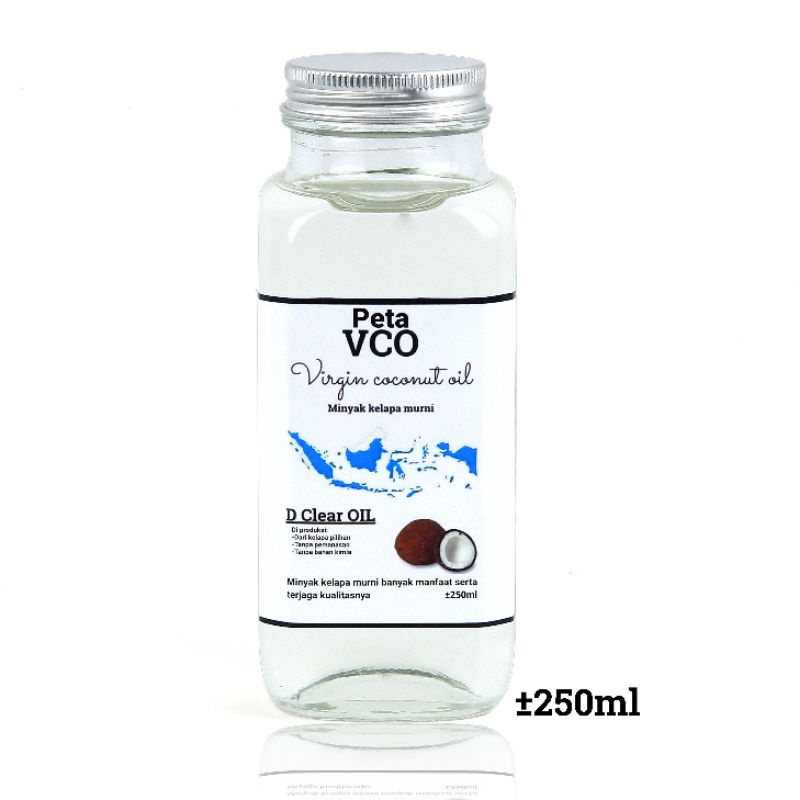 VCO//Peta//±250ml Minyak kelapa murni.(ORI) VCO D Clear OIL