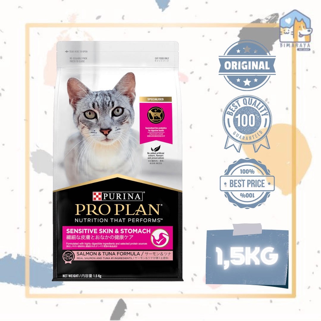 PROPLAN CAT FOOD ADULT SENSITIVE SKIN &amp; STOMACH 1,5KG FRESHPACK