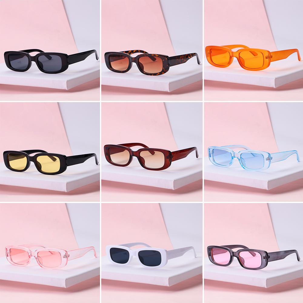 Wonder Women Sunglasses Retro Perlindungan Uv400Kacamata Persegi Panjang Kecil