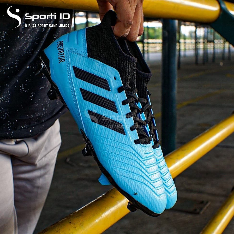 Sepatu Bola Adidas Predator 19.3 FG Bright Cyan/Core Black/Yellow F35593 Original BNIB