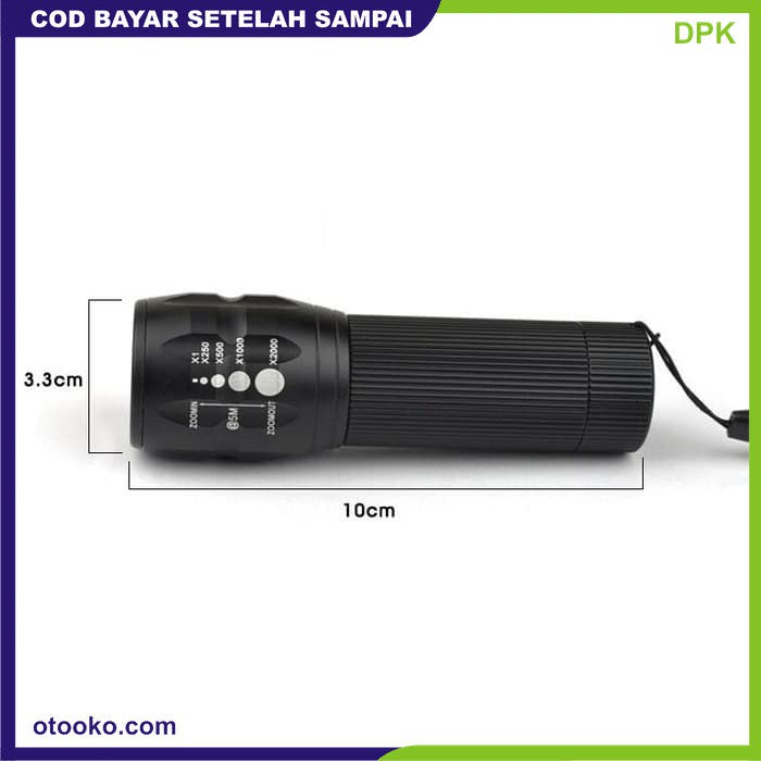 Senter Kecil Senter Sepeda Senter LED Cree Q5 2000 Lumens 3 x AAA