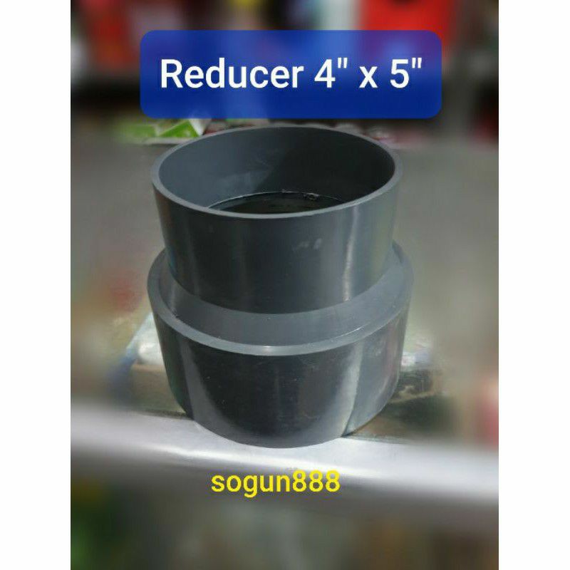Reducer 4x5 inch. Verlop sok pvc 4"x5".