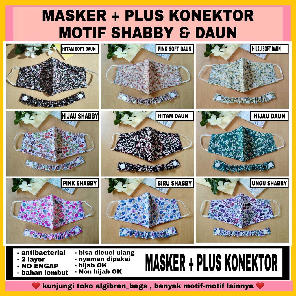 masker kain duckbill motif