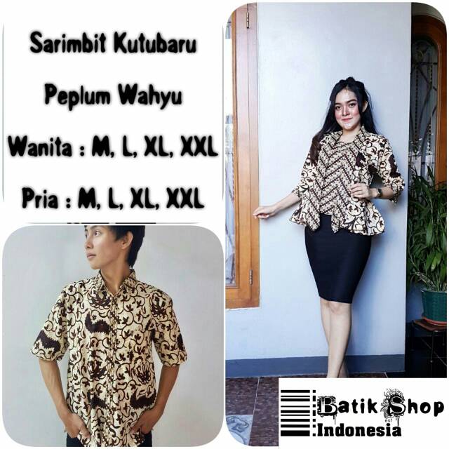 Sarimbit Kutubaru Peplum Wahyu Batik Solo Premium Coupls Blus Seragaman Kerja Kondangan Blouse Jumbo