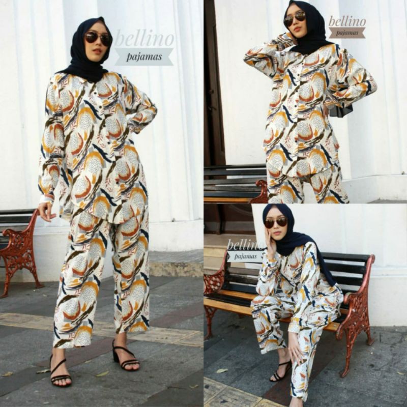 Pajamas Tie Die Fenomenal One Set Premium Piyama Tie Dye Tangan Panjang Busui Daily Set Hits Tay Day